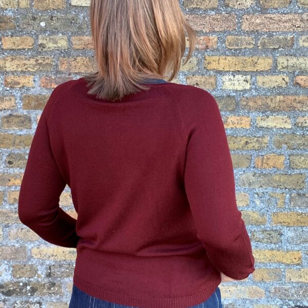 Strikbluse, With a twist no. 2 bordeaux