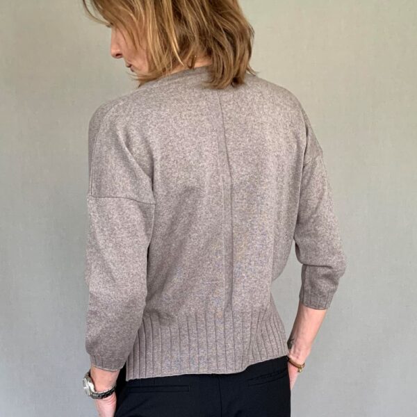 Strikbluse, Casual no. 4 mørk sand